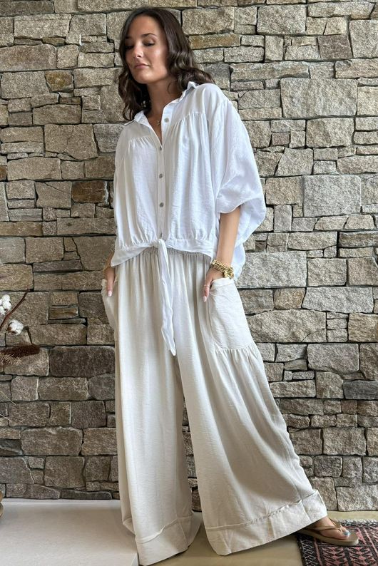 Basso Shirring Sailor Pant Calico